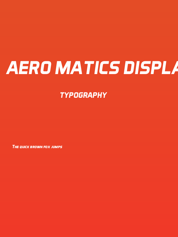 Aero Matics Display Bold Italic Poster