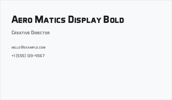 Aero Matics Display Bold Business Card