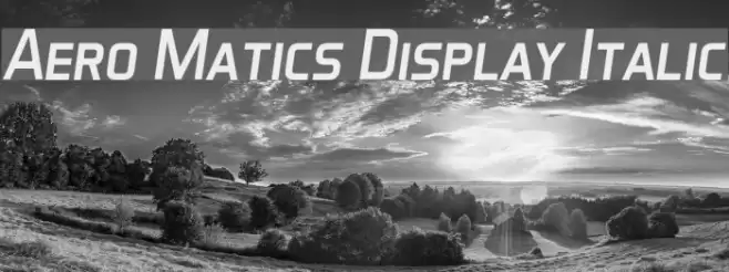 Aero Matics Display Italic Font examples