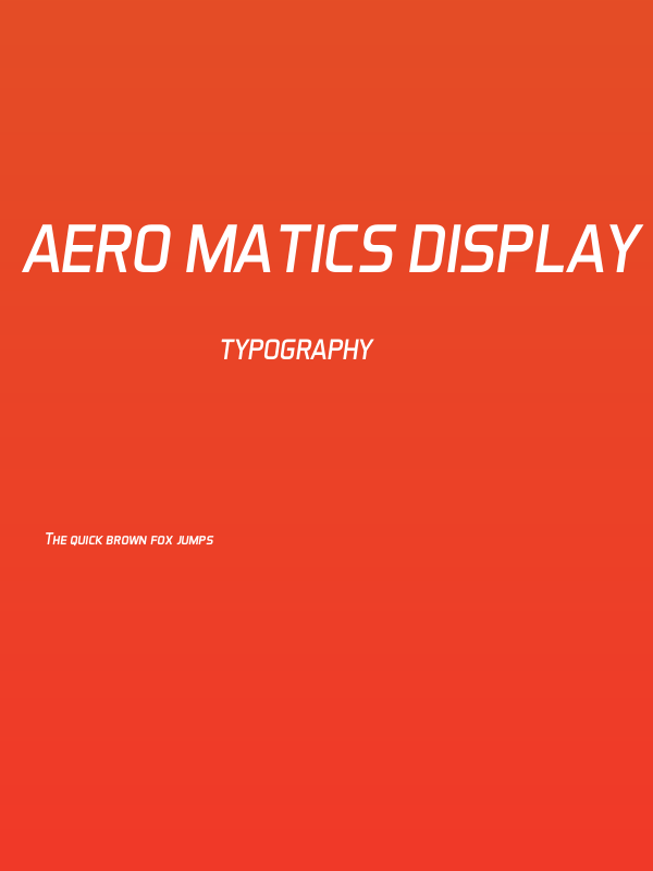 Aero Matics Display Italic Poster