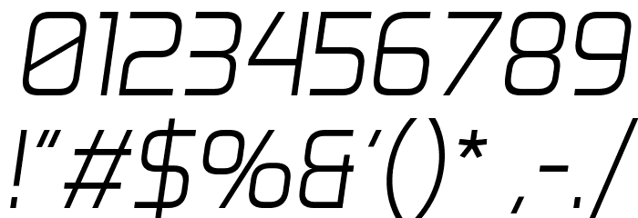 Aero Matics Display Light Italic Font OTHER CHARS
