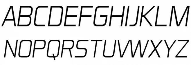 Aero Matics Display Light Italic 字体 大写