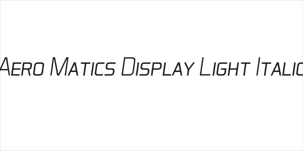 Aero Matics Display Light Italic Logo