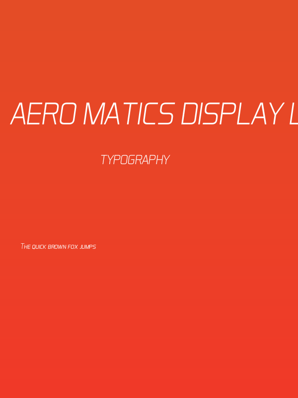 Aero Matics Display Light Italic Poster