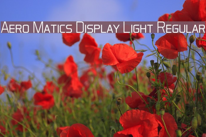 Aero Matics Display Light Regular Font examples
