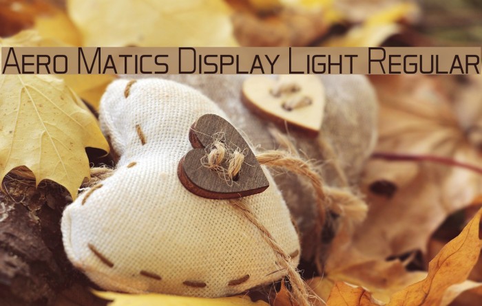 Aero Matics Display Light Regular Font examples