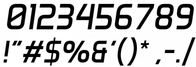 Aero Matics Italic Font OTHER CHARS