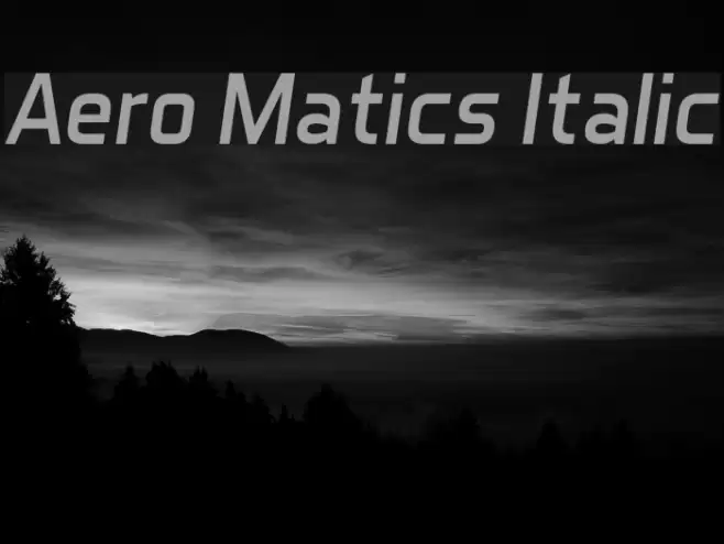Aero Matics Italic Font examples