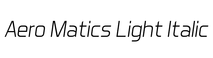 Aero Matics Light Italic Font
