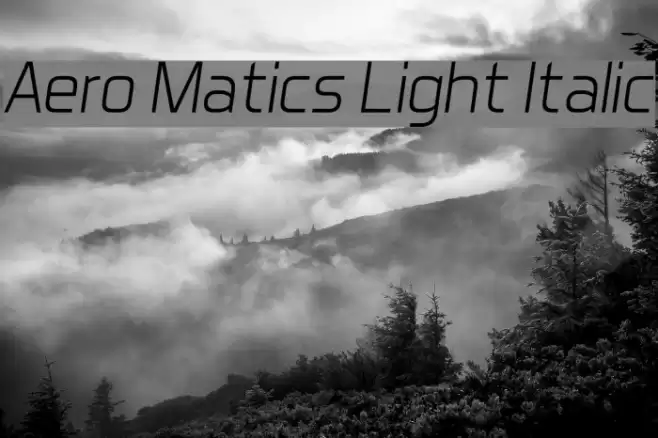 Aero Matics Light Italic Font examples