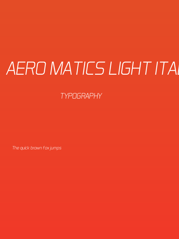 Aero Matics Light Italic Poster