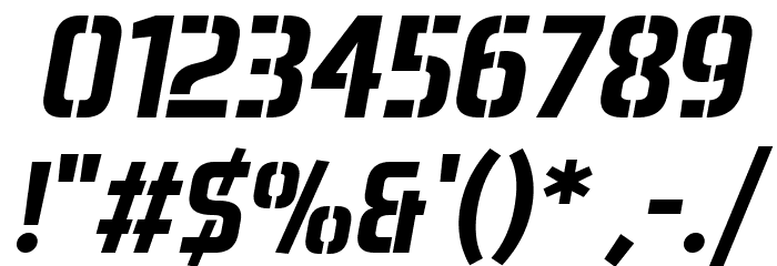 Aero Matics Stencil Bold Italic Font OTHER CHARS