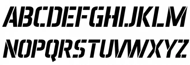Aero Matics Stencil Bold Italic フォント 大文字