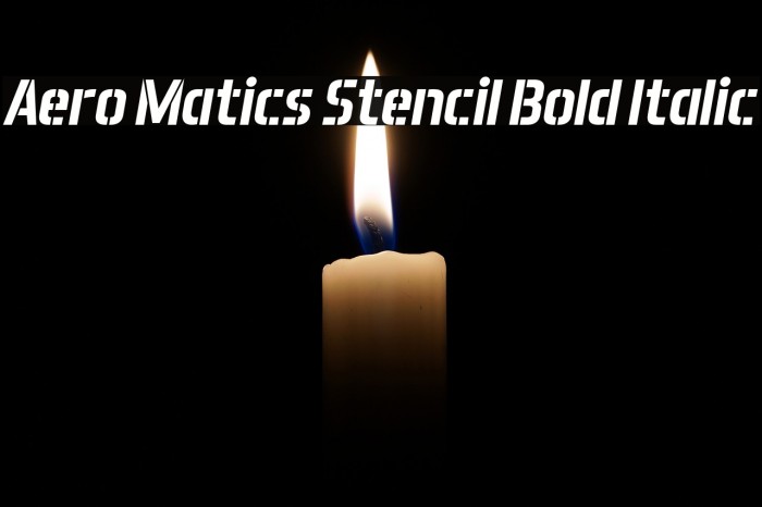 Aero Matics Stencil Bold Italic Font examples