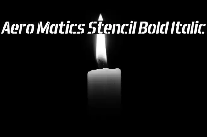 Aero Matics Stencil Bold Italic フォント examples
