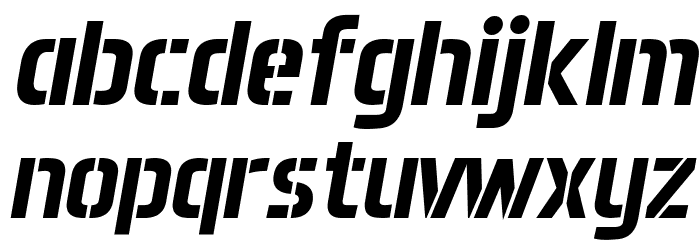 Aero Matics Stencil Bold Italic Font LOWERCASE