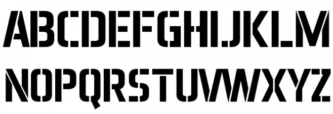 Aero Matics Stencil Bold Schriftart Groß