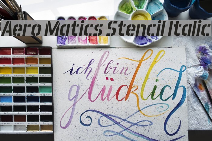 Aero Matics Stencil Italic Font examples