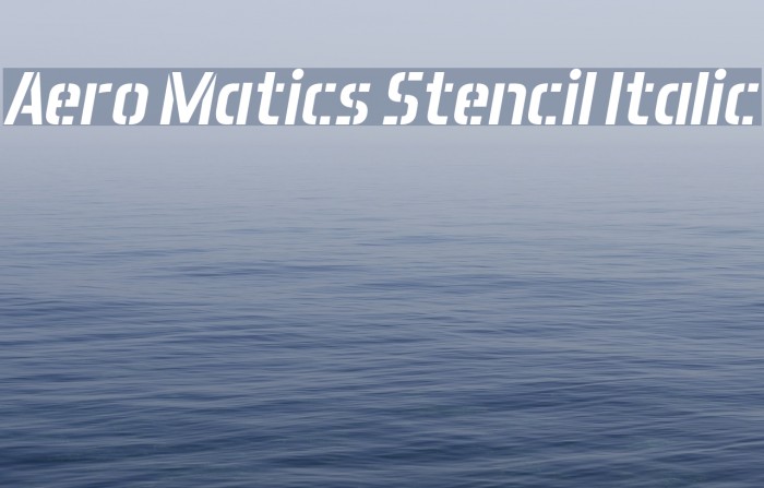 Aero Matics Stencil Italic Font examples