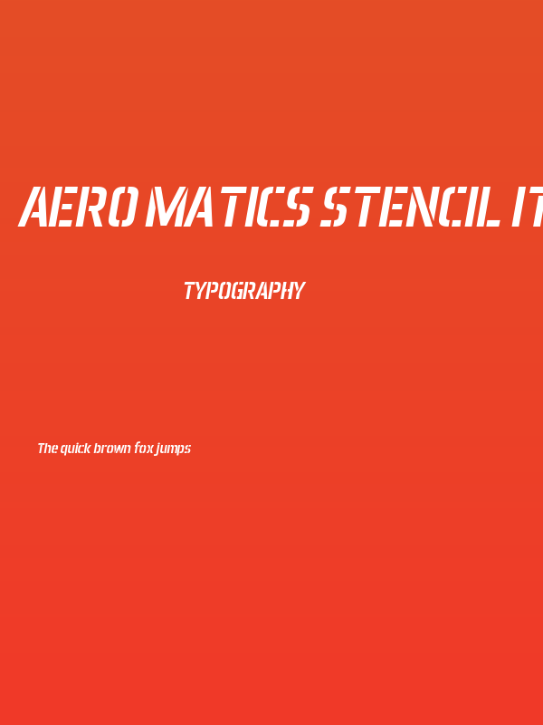 Aero Matics Stencil Italic Poster