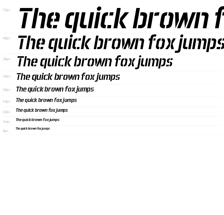 Aero Matics Stencil Italic Waterfall