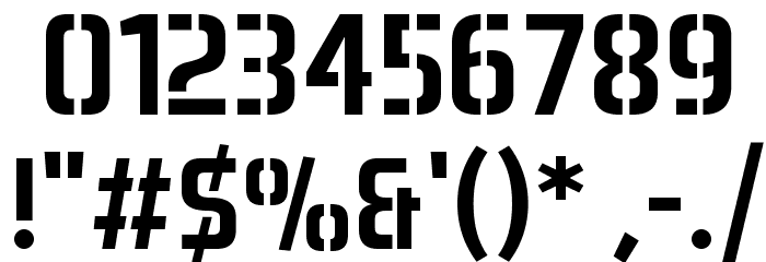 Aero Matics Stencil Regular Font OTHER CHARS