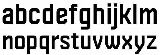 Aero03 Schriftart Kleinbuchstaben