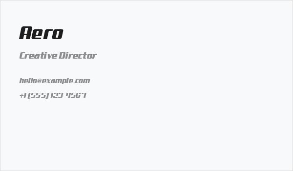 Aero Business Card