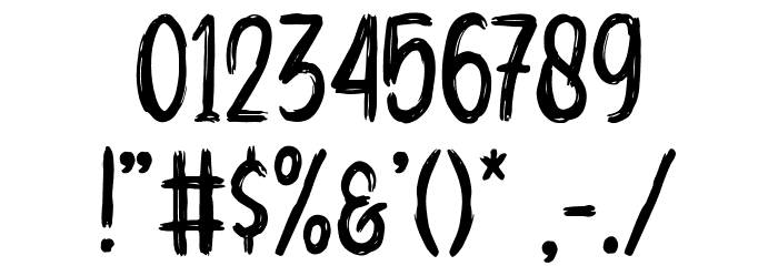 Aerobrush Font OTHER CHARS