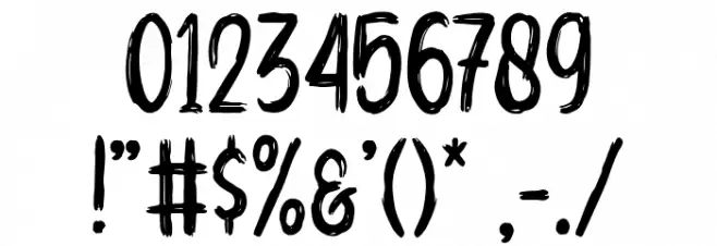 Aerobrush Font OTHER CHARS