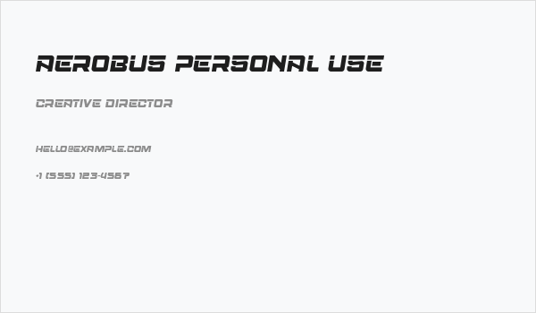 Aerobus Personal Use Business Card