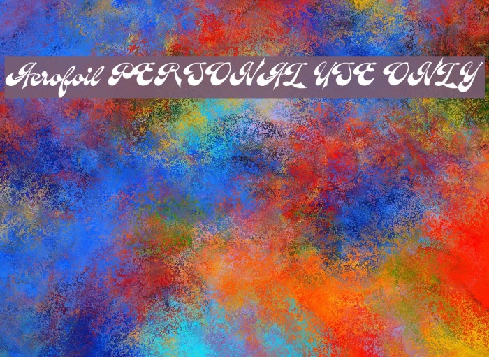 Aerofoil PERSONAL USE ONLY Polices examples