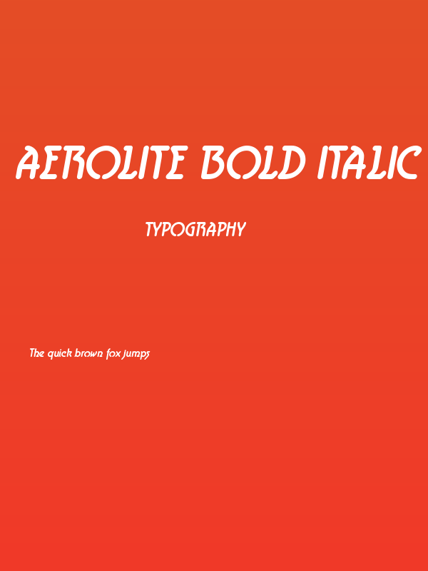 Aerolite Bold Italic Poster