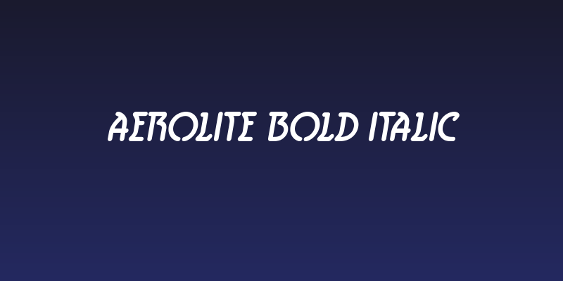 Aerolite Bold Italic Social Header