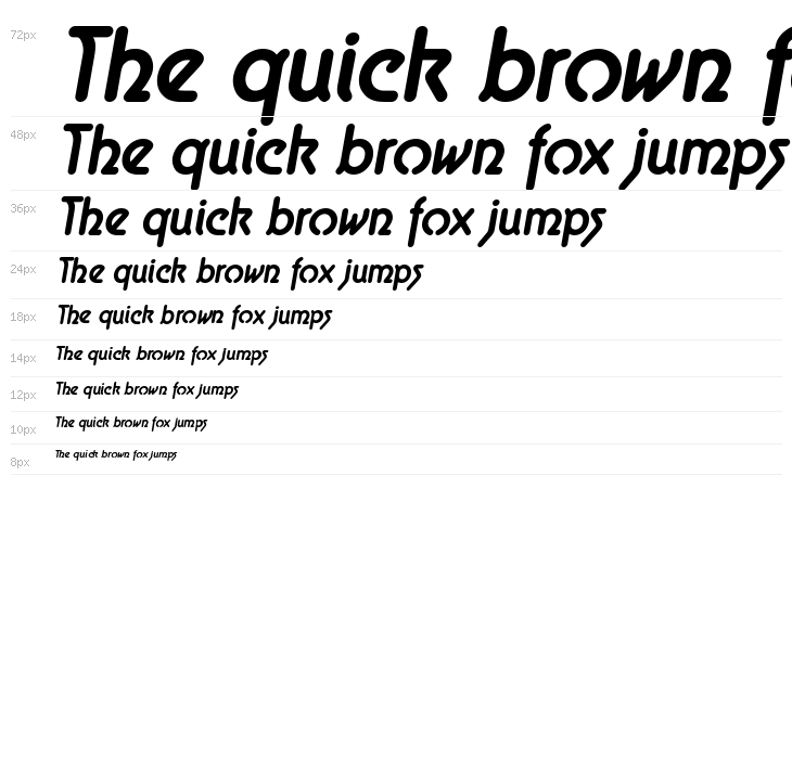 Aerolite Bold Italic Waterfall