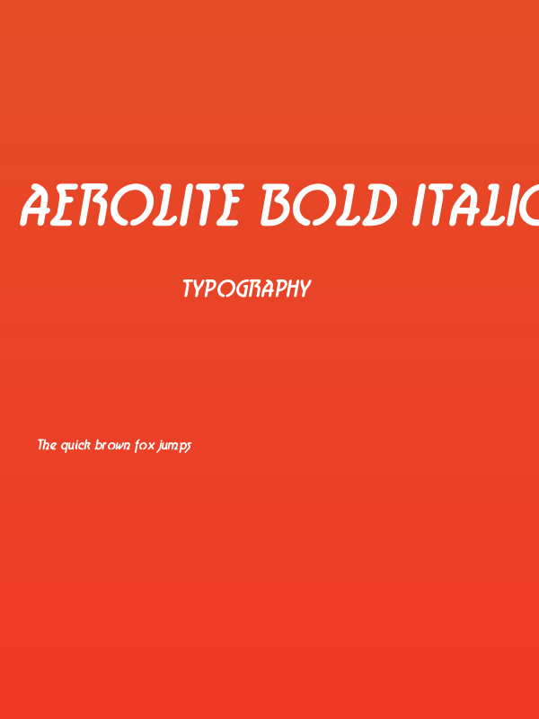 Aerolite Bold Italic Poster