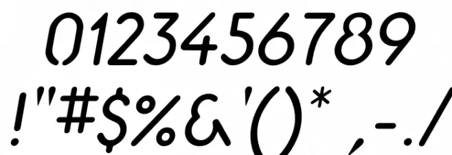 Aerolite Italic Font OTHER CHARS