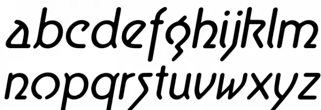 Aerolite Italic फ़ॉन्ट लोअरकेस