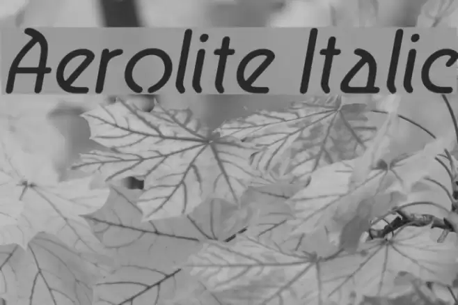 Aerolite Italic Font examples