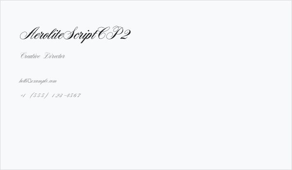 AeroliteScriptCP2 Business Card