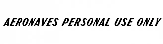 Aeronaves PERSONAL USE ONLY  Frei Schriftart Herunterladen