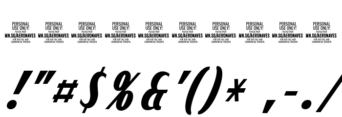 Aeronaves PERSONAL USE ONLY Font OTHER CHARS