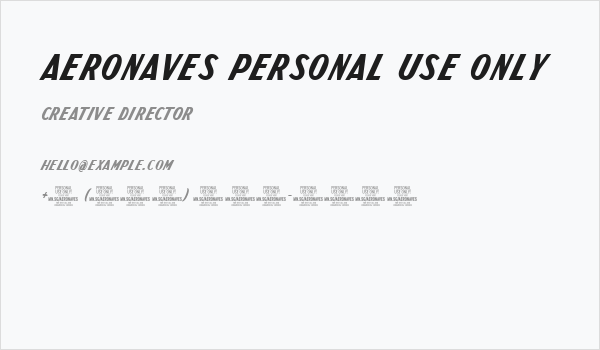Aeronaves PERSONAL USE ONLY Business Card