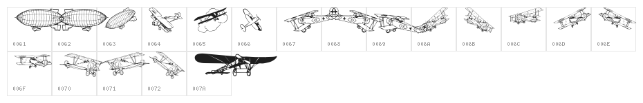 Aeroplanes Character Map