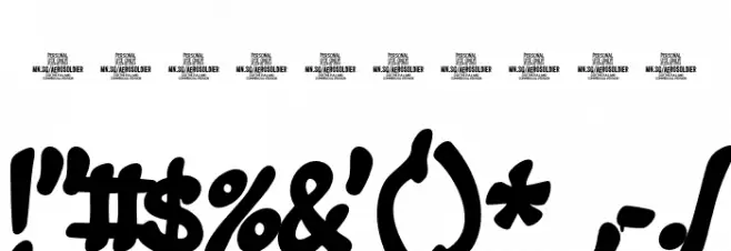 Aerosoldier Drip Symbol PERSO Regular 字体 其它煤焦