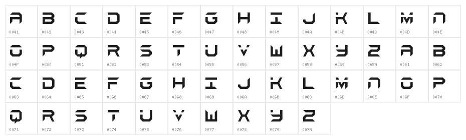 Aerospace Regular Character Map