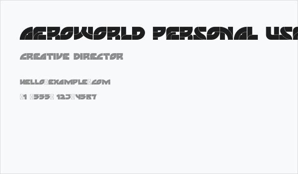 Aeroworld Personal Used Business Card