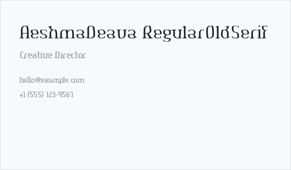 AeshmaDeava RegularOldSerif Business Card