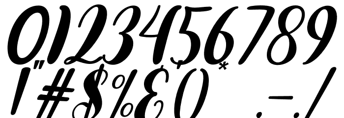 Aesthetic Midnight Slant Font OTHER CHARS