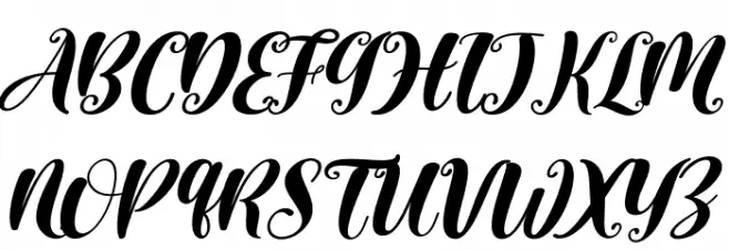 Aesthetic Midnight Slant Schriftart Groß